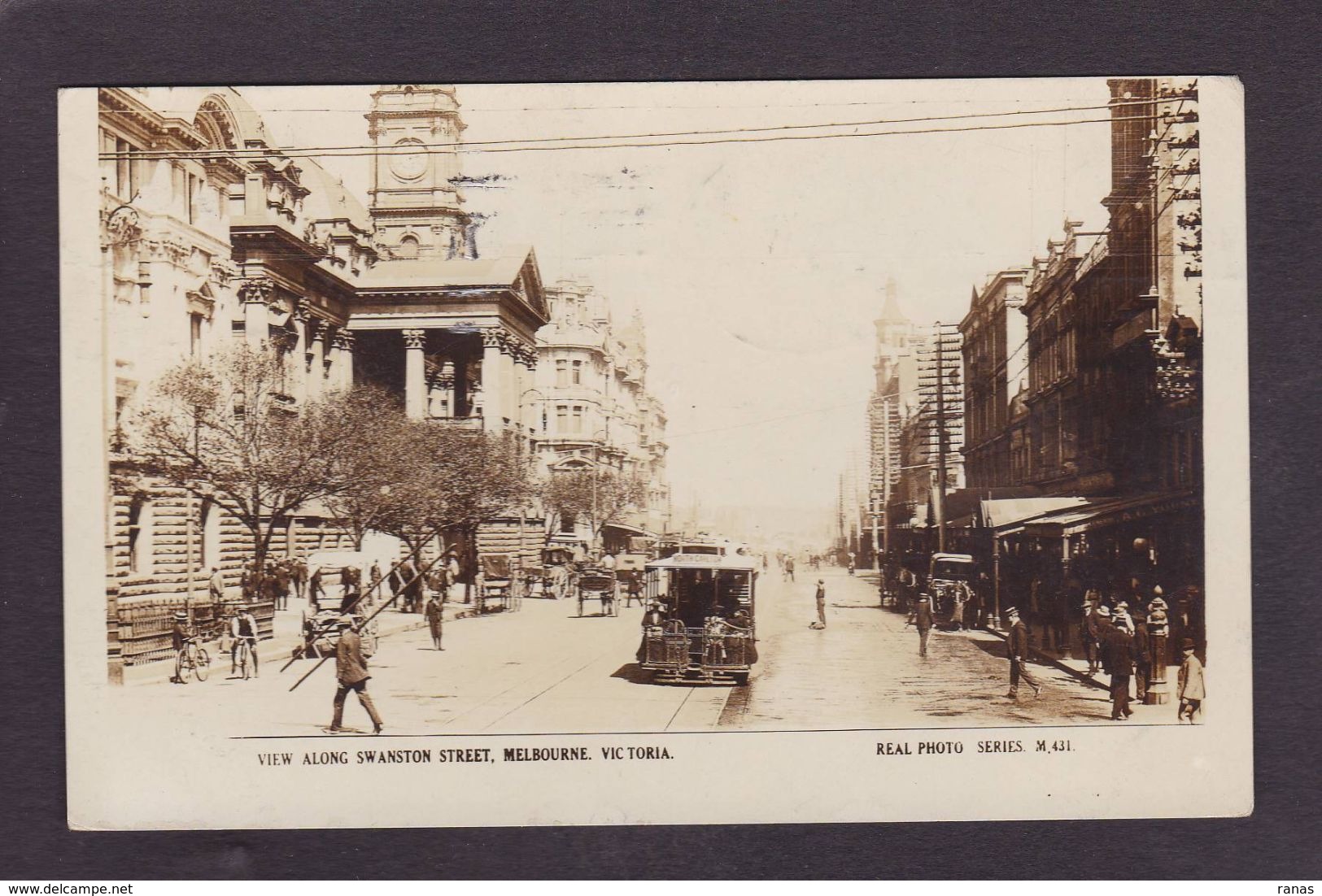 CPA Australie Australia Circulé Real Photo Melbourne Tramway - Other & Unclassified