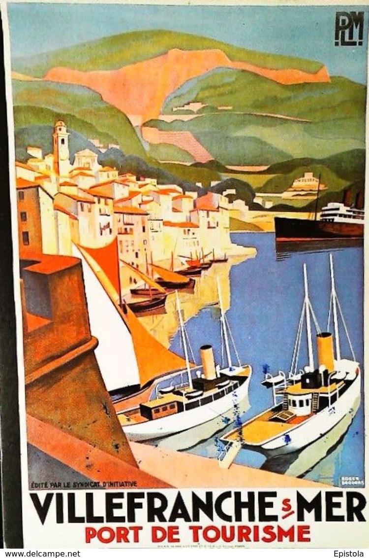 VILLEFRANCHE (Côte Sud) - Edition Nugeron  - CARTE POSTALE MODERNE (Reproduction D'affiche Ancienne Roger Broders) - Posters