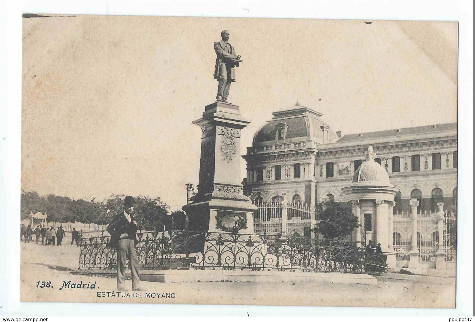 MADRID : Estatua De Moyano - Fototipia Lacoste N°138 - Madrid