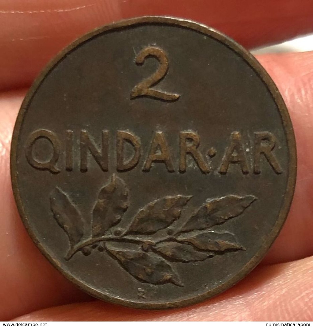 ALBANIA 2 QINDAR AR 1935 Bronze Km#15 D.1047 - Albanie