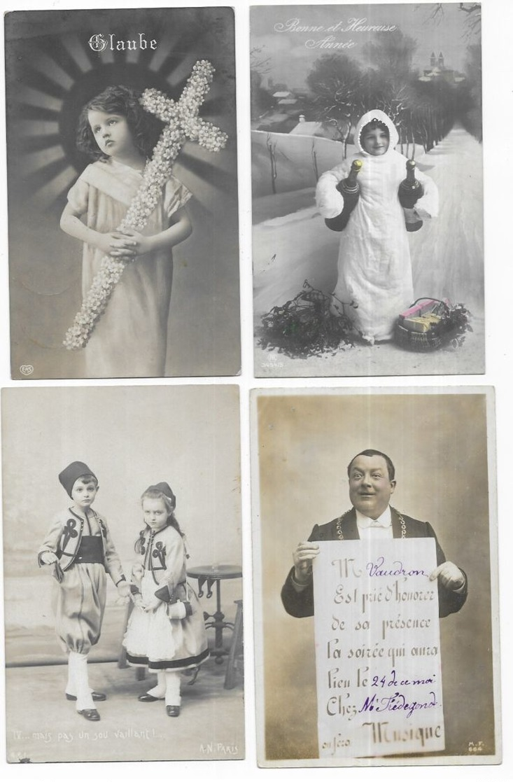 Fantaisies Gros Lot De 1000 CPA Fantaisies Femmes/Hommes/Enfants/Gauffrées/Fètes... - 500 Postcards Min.