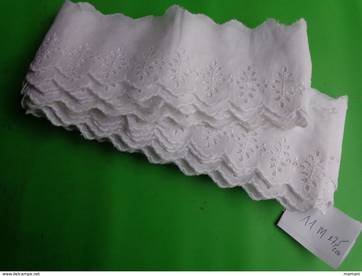 11 M De Broderie Anglaise Sur 7,5 Cm De Large -environ- Mécanique - Apparemment N\'a Jamais été Monté - Laces & Cloth