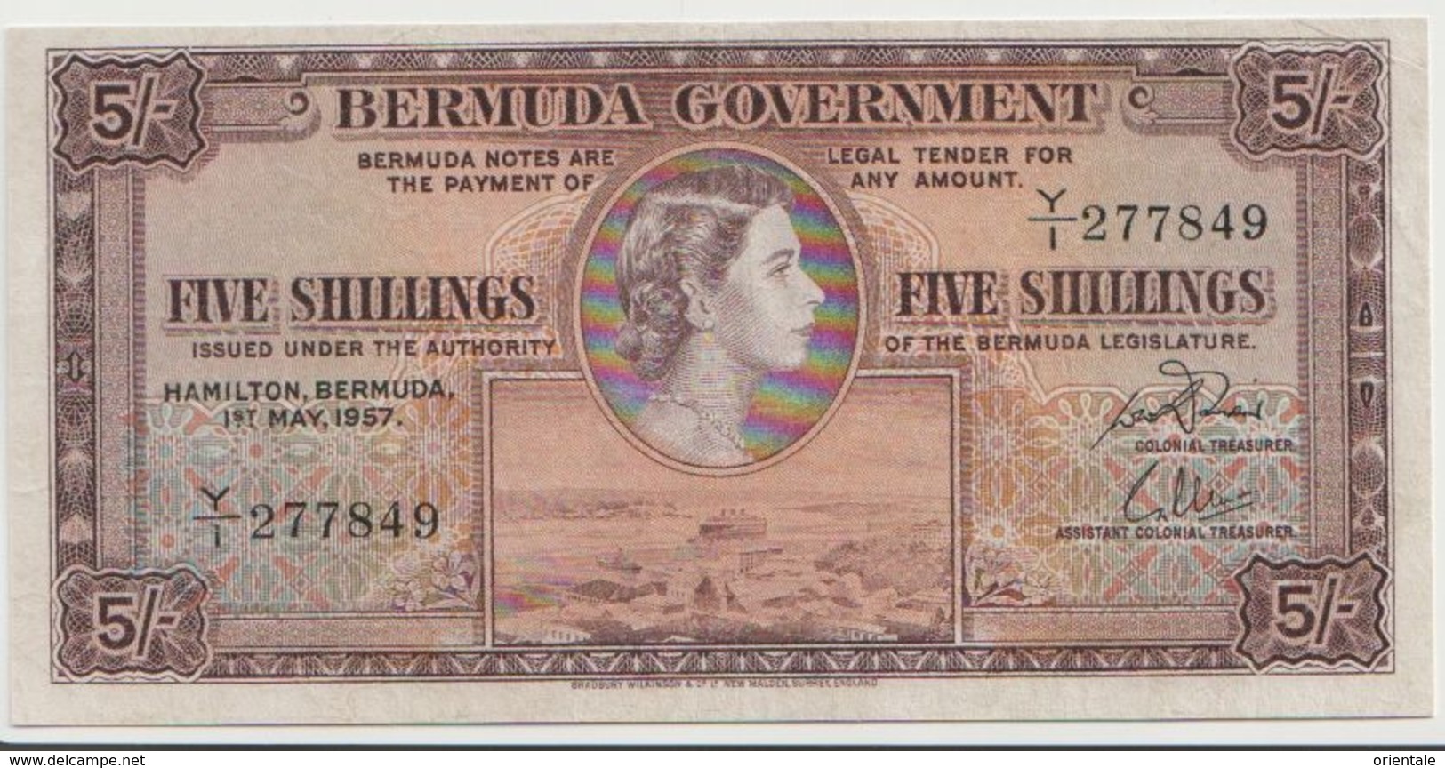 BERMUDA P. 18b 5 D 1957 VF - Bermudas