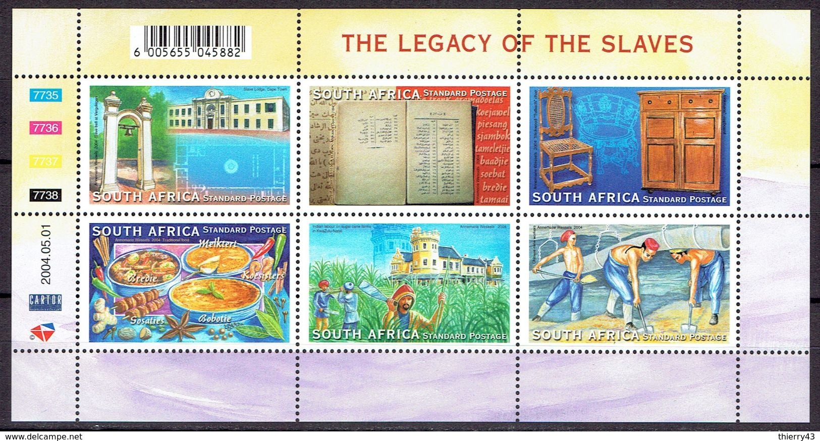 South Africa 2004 - The Legacy Of The Slaves, Sheet - Michel 1558-63 -  MNH, NEUF, Postfrisch - Unused Stamps