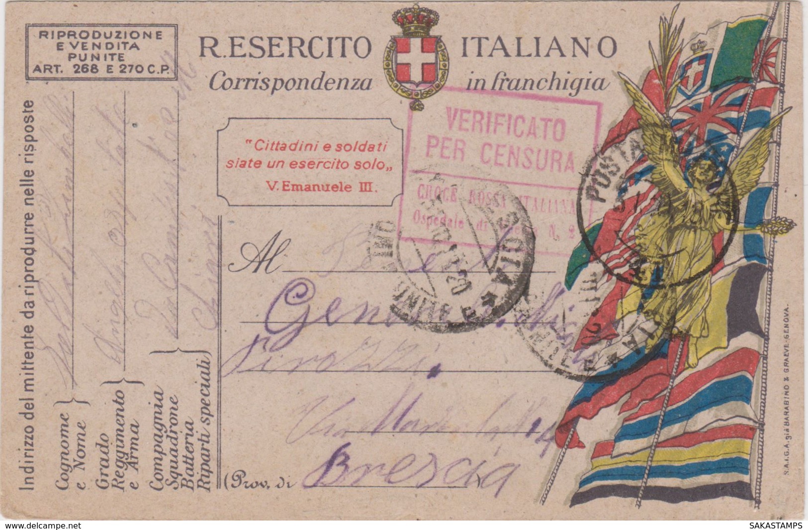 1918 POSTA MILITARE/ 41 C2 (31.7) Su Cartolina Franchigia - Marcophilie