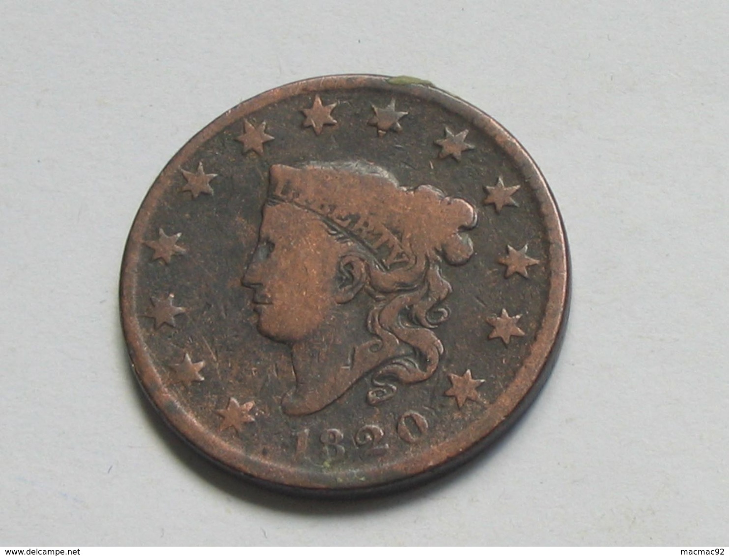 1 Cent 1820 Coronet Cent - United States Of AMERICA - Etats-unis - USA  **** EN ACHAT IMMEDIAT  **** - 1816-1839: Coronet Head