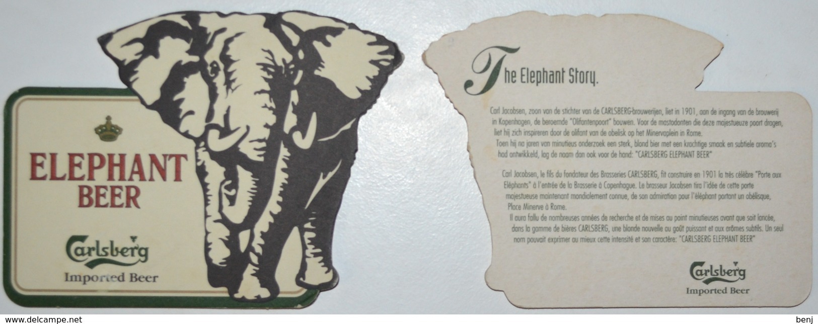 Sous-bock CARLSBERG ELEPHANT BEER The Elephant Story Copenhague Kopenhagen Bierdeckel Bierviltje Coaster (V) - Beer Mats