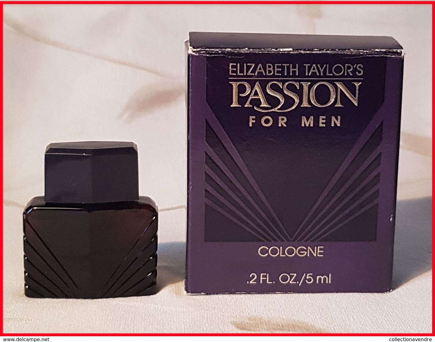 Elizabeth TAYLOR  :  Passion For Men. Eau De Cologne 5 Ml. Version 1889. Parfait état - Miniatures Hommes (avec Boite)