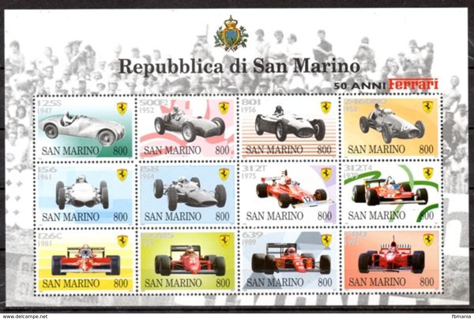 San Marino 1998 - 50 Anni Di Ferrari MNH ** - Blocks & Sheetlets