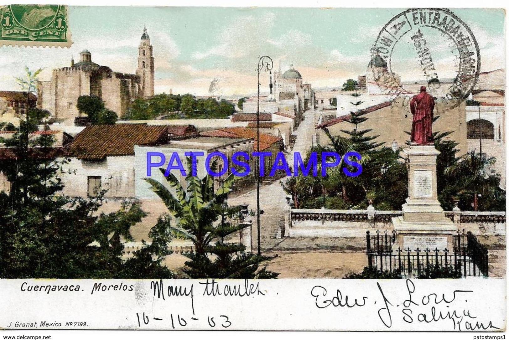 135046 MEXICO CUERNAVACA MORELOS VISTA PARCIAL CIRCULATED TO URUGUAY POSTAL POSTCARD - Messico