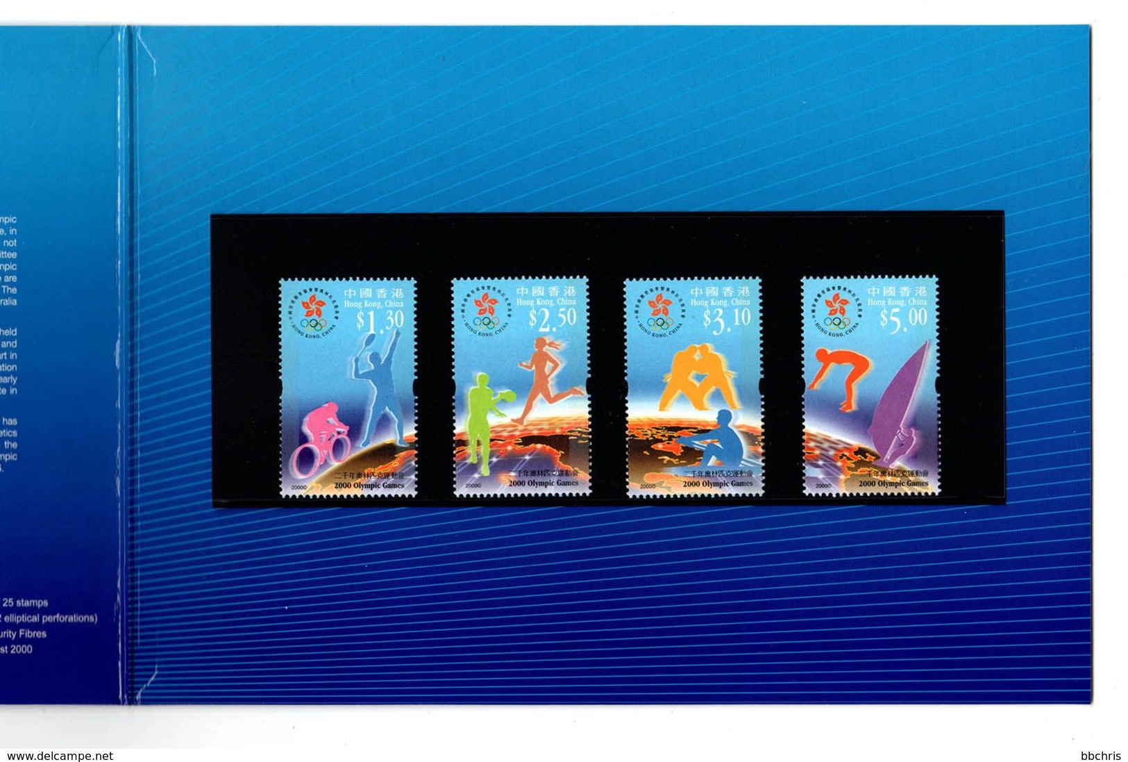 Hong Kong 2000 Olympic Games Presentation Pack Set Of 4 Stamps MNH - Booklets