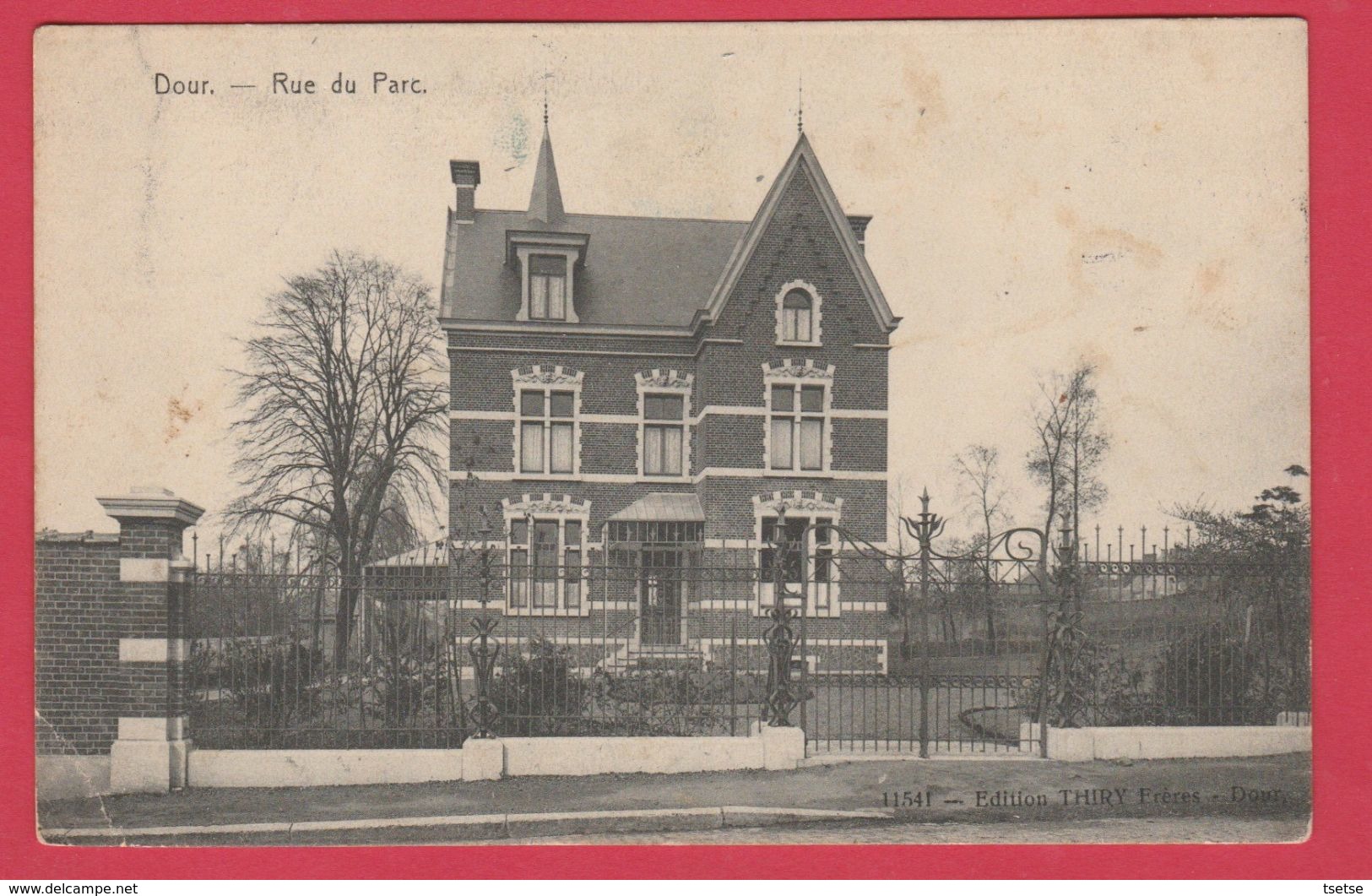 Dour - Rue Du Parc ...Villa - 1918  ( Voir Verso ) - Dour