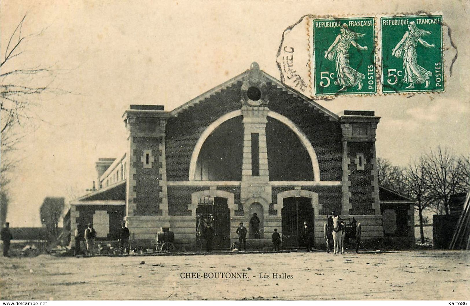 Chef Boutonne * 1909 * Les Halles * Travaux Construction ? - Chef Boutonne