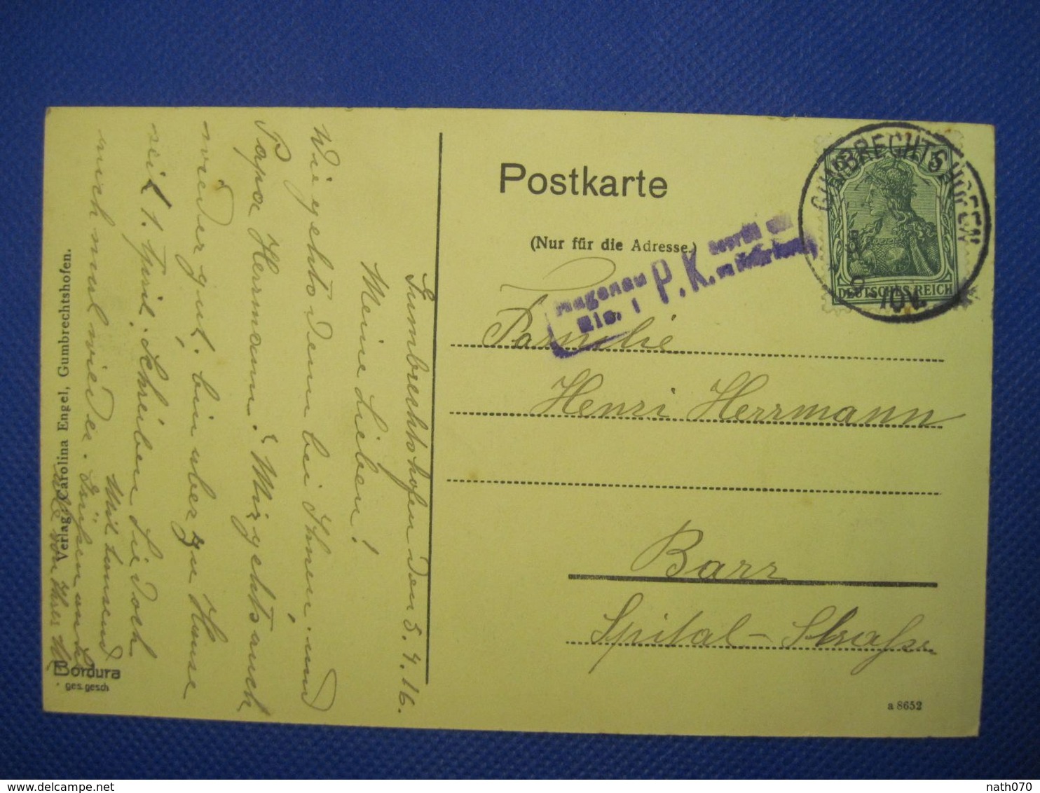 Elsass 1910 Gumbrechtshoffen Evang. Pfarrhaus Gruss Aus CPA DR Deutsches Reich Alsace Barr - Sonstige & Ohne Zuordnung