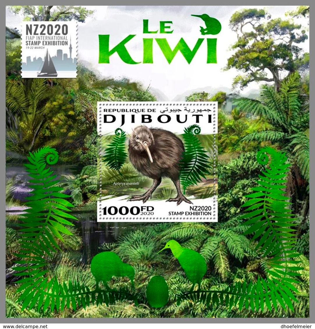 DJIBOUTI 2020 MNH The Kiwi Birds Vögel Oiseaux S/S - OFFICIAL ISSUE - DHQ2020 - Kiwis