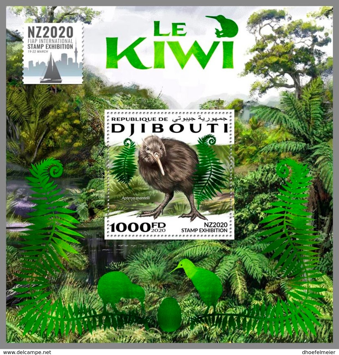 DJIBOUTI 2020 MNH The Kiwi Birds Vögel Oiseaux S/S - IMPERFORATED - DHQ2020 - Kiwis