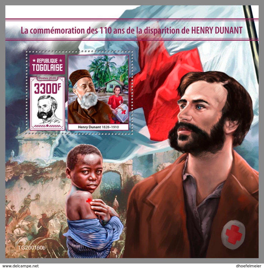 TOGO 2020 MNH Henry Dunant Red Cross S/S - OFFICIAL ISSUE - DHQ2022 - Henry Dunant