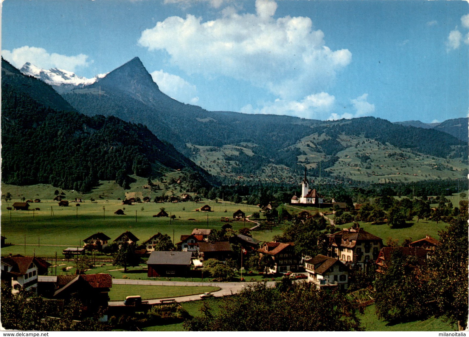 Giswil Rudenz, Hotel Krone Mit Kirche Und Giswilerstock (186) - Giswil