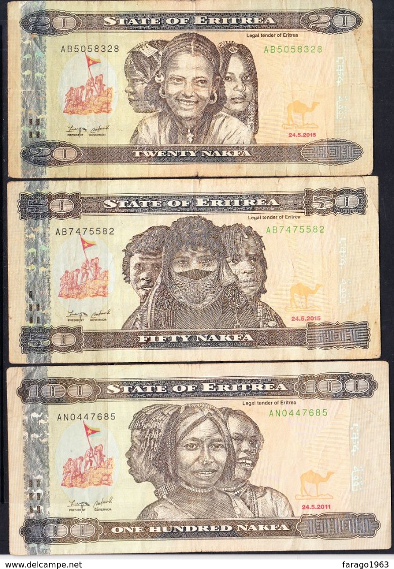 2015 Eritrea Banknotes (B)  Complete Set Of 6 CIRCULATED @ FACE VALUE - Eritrea