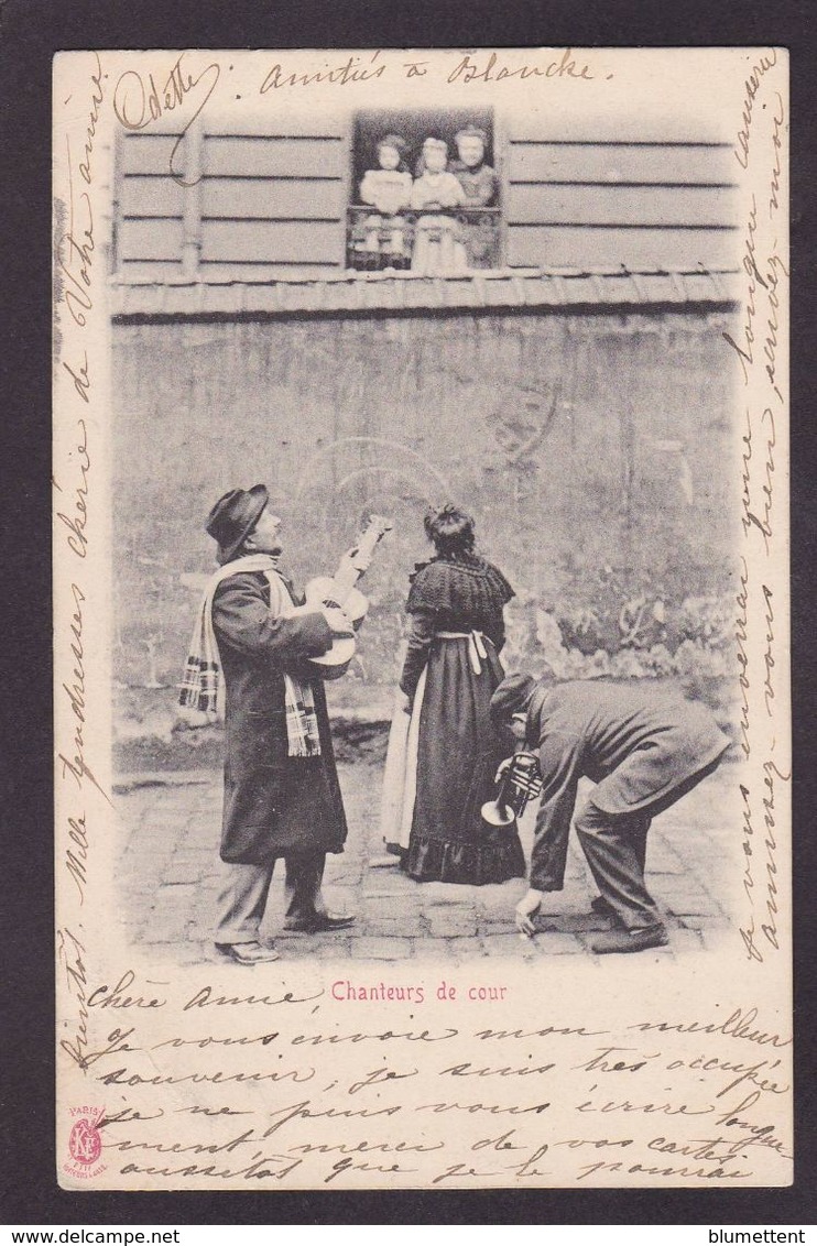 CPA PARIS PITTORESQUE Métier Circulé Chanteurs De Cour - Straßenhandel Und Kleingewerbe