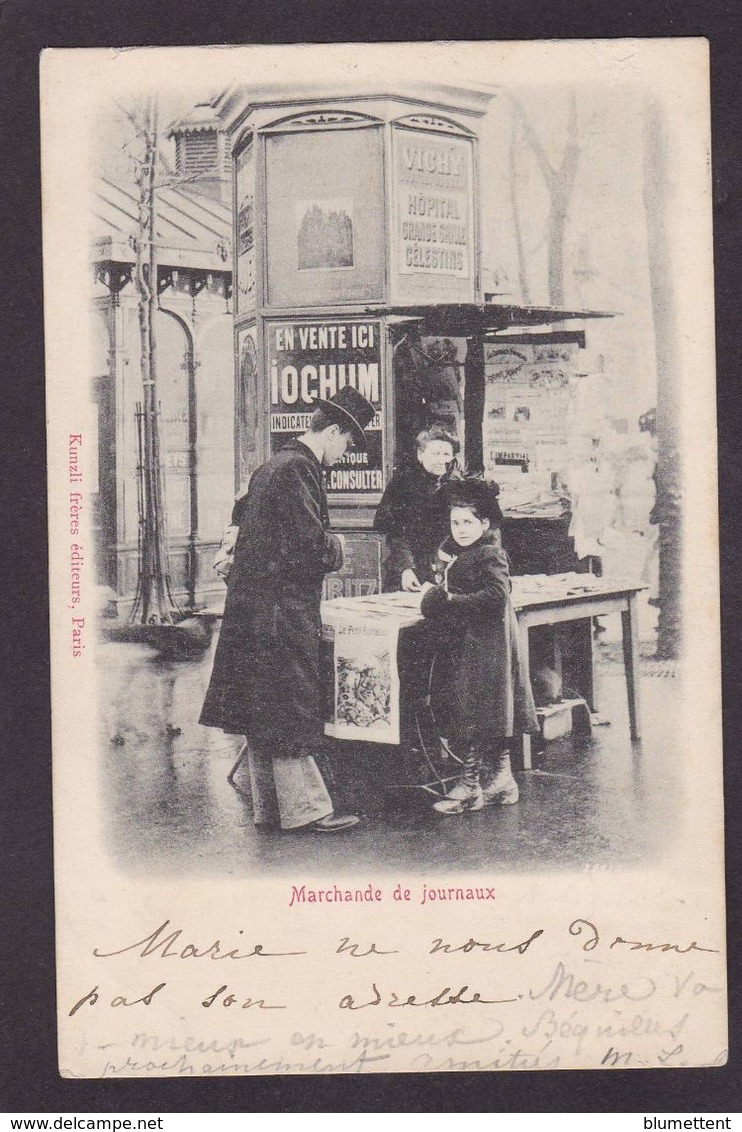 CPA PARIS PITTORESQUE Métier Circulé Marchande De Journaux - Petits Métiers à Paris