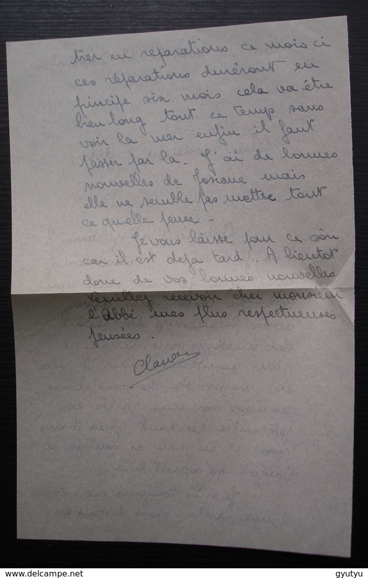 L'Intrépide (P.C), Poste Navale 1952 Lettre En Franchise, Pour Joigny, Avec Correspondance - Poste Navale