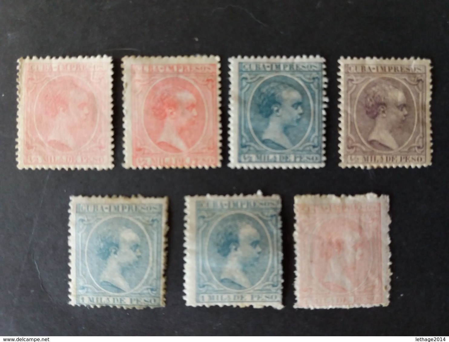 CUBA 1890 Newspaper Stamps - King Alfonso XIII, Inscription "CUBA-IMPRESOS" MNHL - Unused Stamps