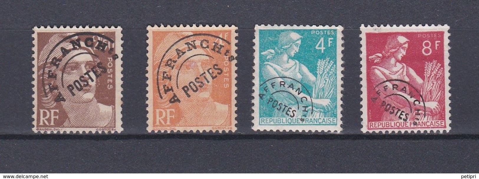 France Préoblitérés    N°  95  99  106  Et  108 - 1893-1947