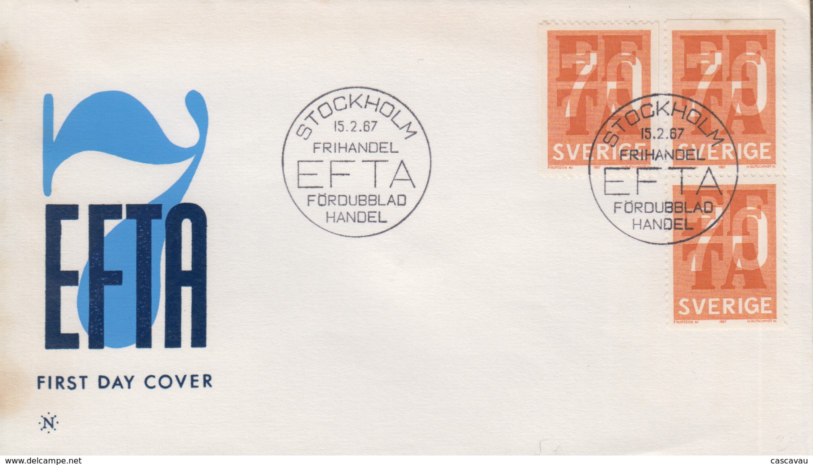 Enveloppe  FDC  1er   Jour   SUEDE   EFTA    1967 - FDC