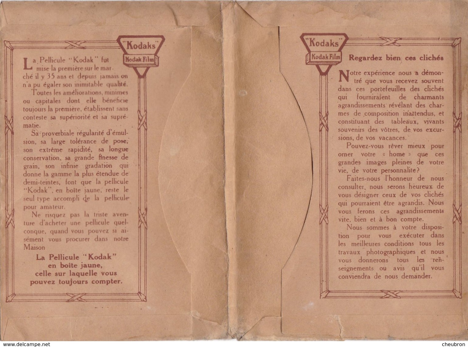 64. TOURS .POCHETTE  PHOTOS .BIARRITZ-KODAKS" PHOTOGRAPHE . AVENUE EDOUARD VII  . FORMAT 9.5 X 13.5 - Material Y Accesorios