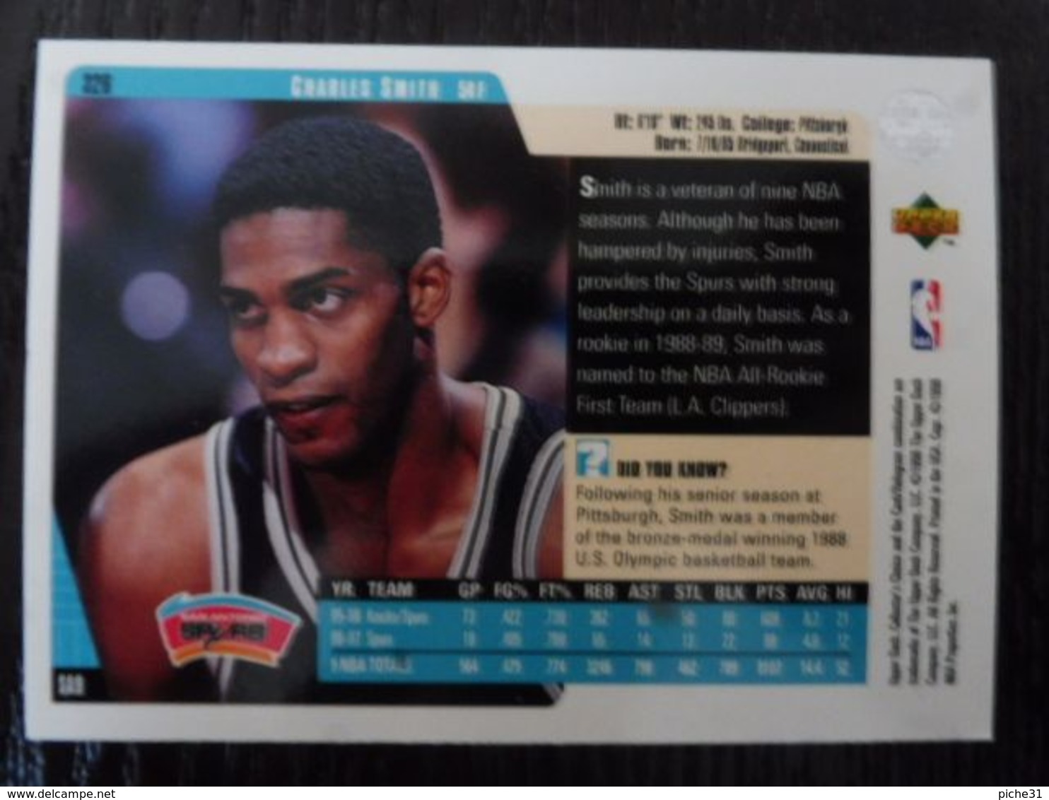NBA - UPPER DECK 1997 - SPURS - CHARLES SMITH - 1990-1999