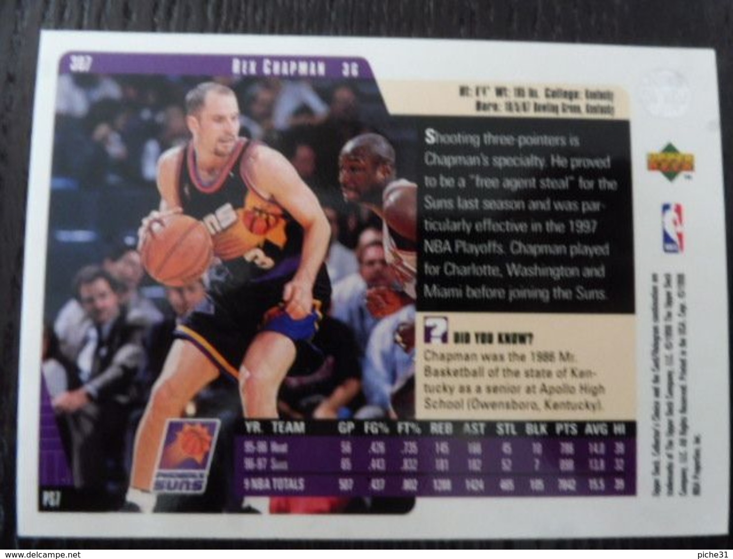 NBA - UPPER DECK 1997 - SUNS - REX CHAPMAN - 1990-1999