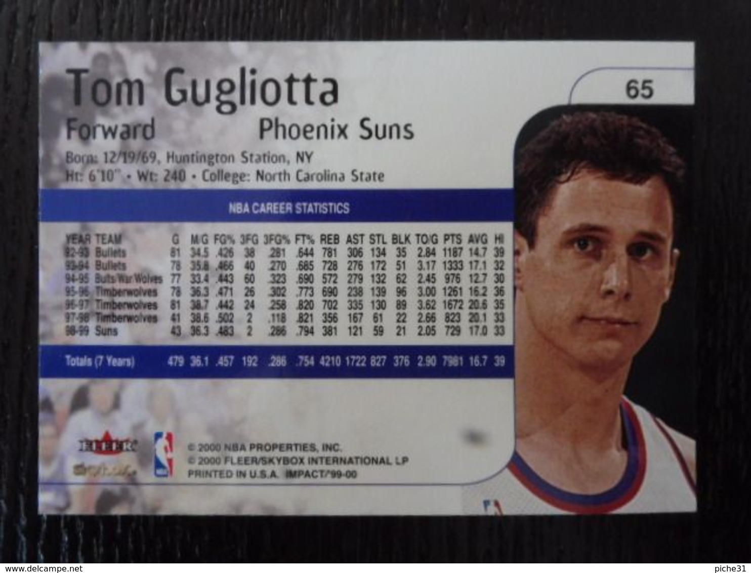 NBA - FLEER 1999 - SUNS - TOM GUGLIOTTA - 1990-1999