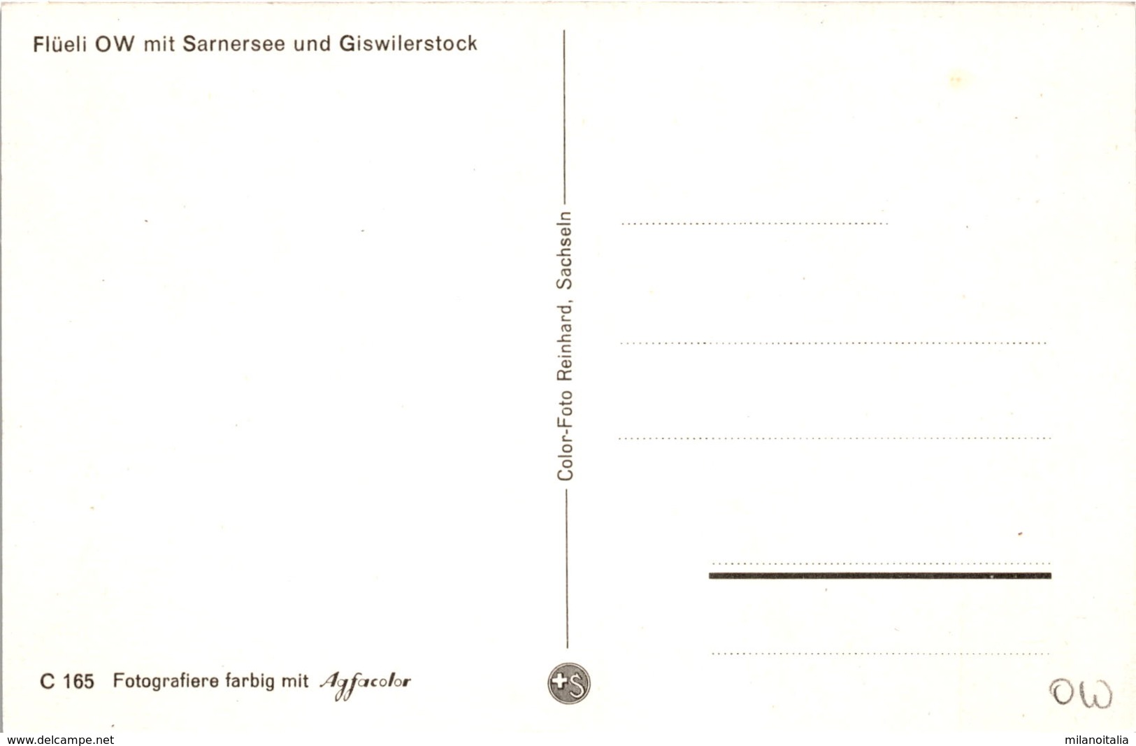 Flüeli OW Mit Sarnersee Und Giswilerstock (165) - Giswil