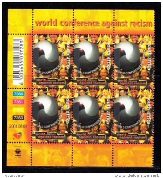 RSA, 2001, MNH Stamps In Control Blocks, MI 1421, Anti Racism,  X771 - Unused Stamps