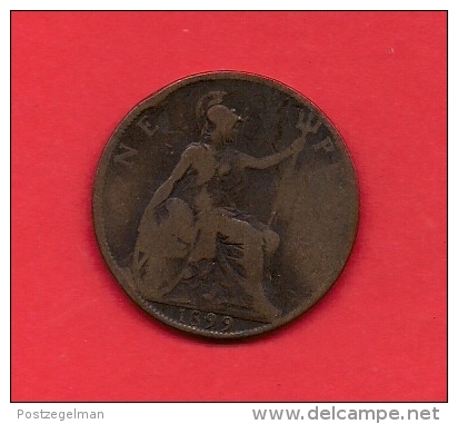 UK, Circulated Coin VF, 1899, 1 Penny, Older Victoria, Bronze, KM790 C1957 - D. 1 Penny