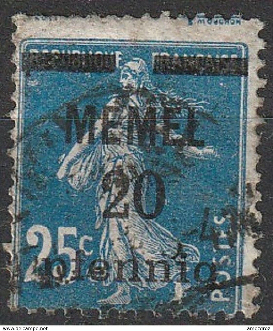 Memel 1920 N° 20 Semeuse Surchargée (E14) - Oblitérés