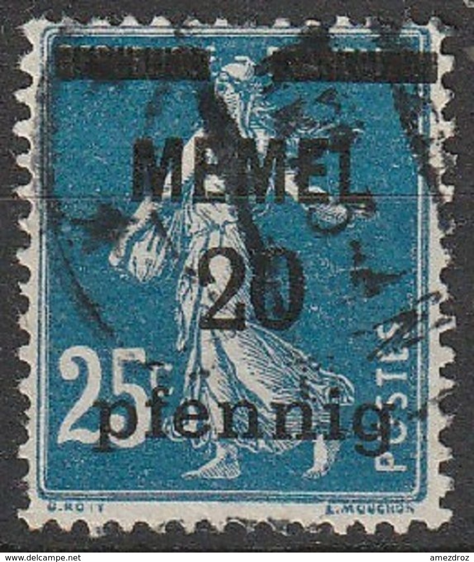 Memel 1920 N° 20 Semeuse Surchargée (E14) - Gebruikt