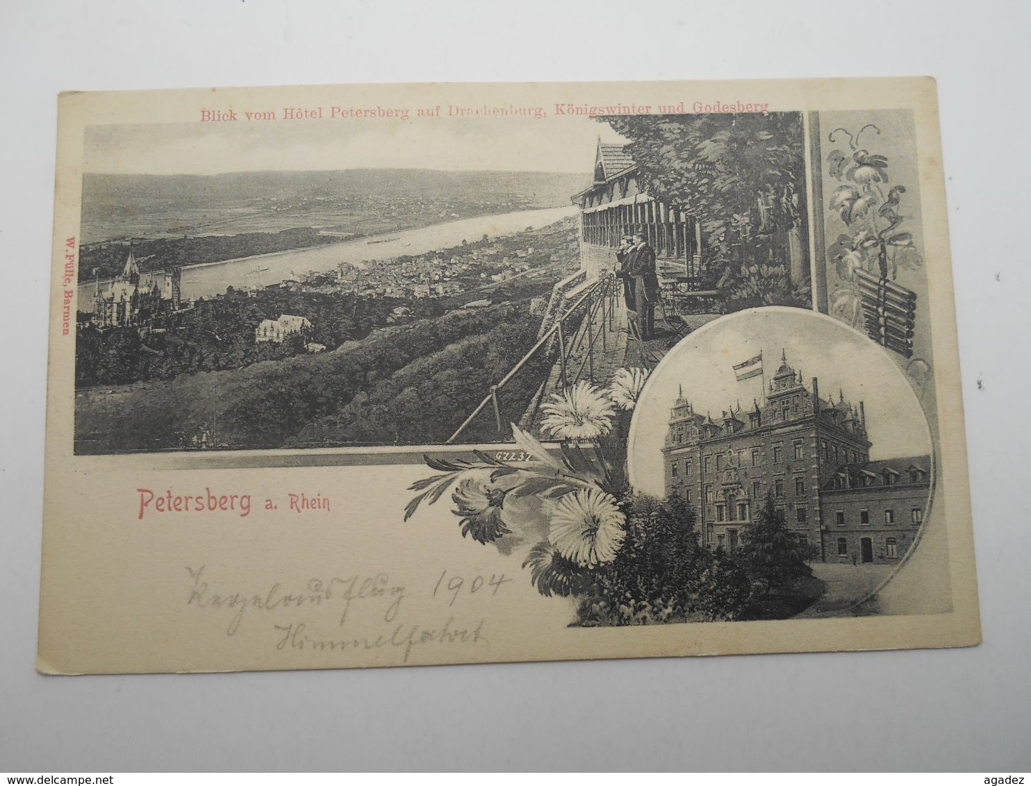 CPA  Petersberg Am Rhein 1904 Blick Fom Hotel Auf Drachenburg  Königswinter Und Godesberg - Petersberg