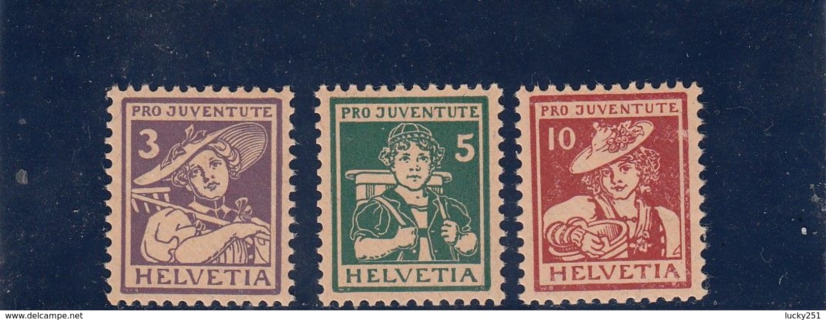 Suisse - Année 1916 - Neuf** - Pro Juventute - N° Zumstein 4/6** - Costumes - Unused Stamps
