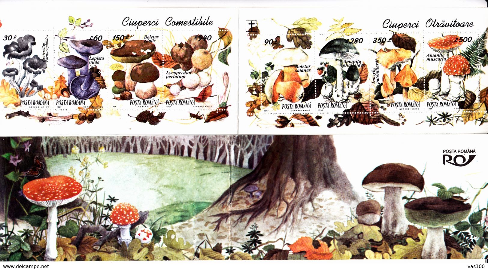BOOKLETS MUSHROOMS,1994 , ROMANIA - Postzegelboekjes