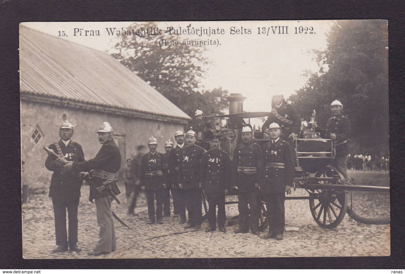 CPA Estonie Parnu Carte Photo Non Circulé Métier Pompier Fireman - Estonie