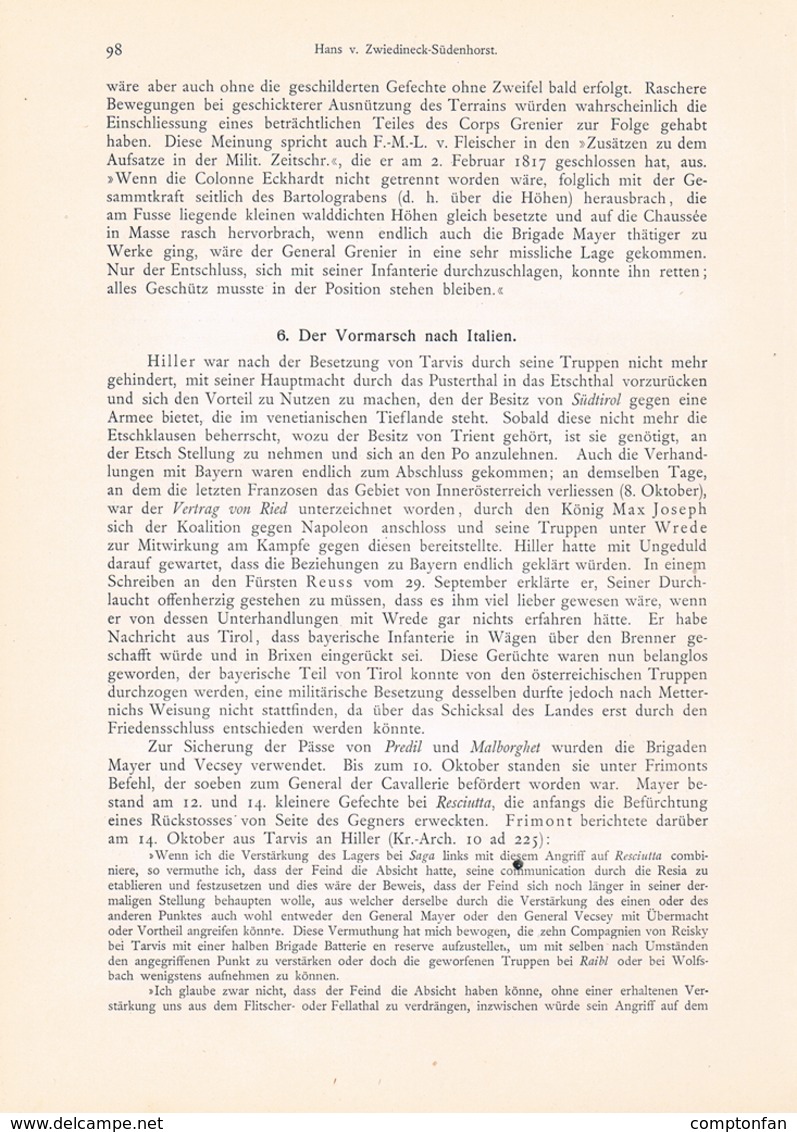 A102 303-2 Franzosenkrieg Alpenbund Österreich Wiener Frieden Artikel 1901 !! - Police & Militaire