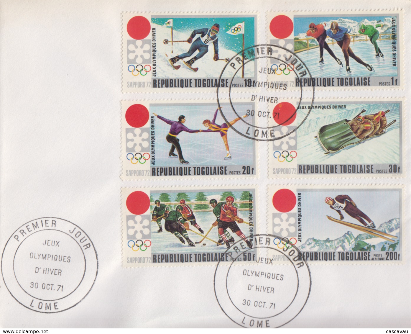 Enveloppe  FDC  1er  Jour   TOGO   Jeux  Olympiques  D' Hiver   SAPPORO   1972 - Hiver 1972: Sapporo