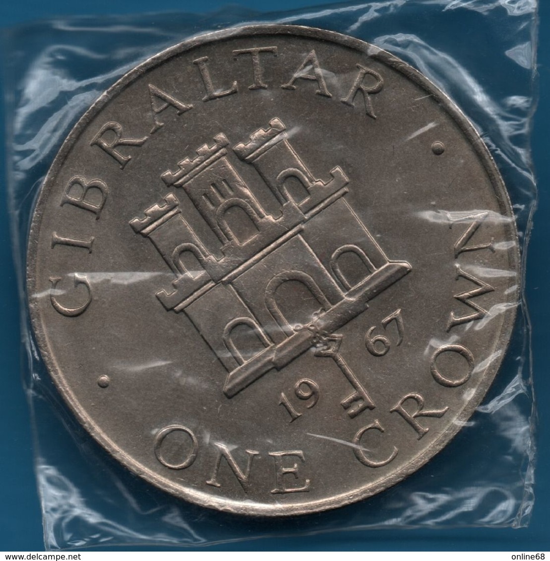 GIBRALTAR 1 CROWN 1967 KM# 4 	Queen Elizabeth II - Gibraltar