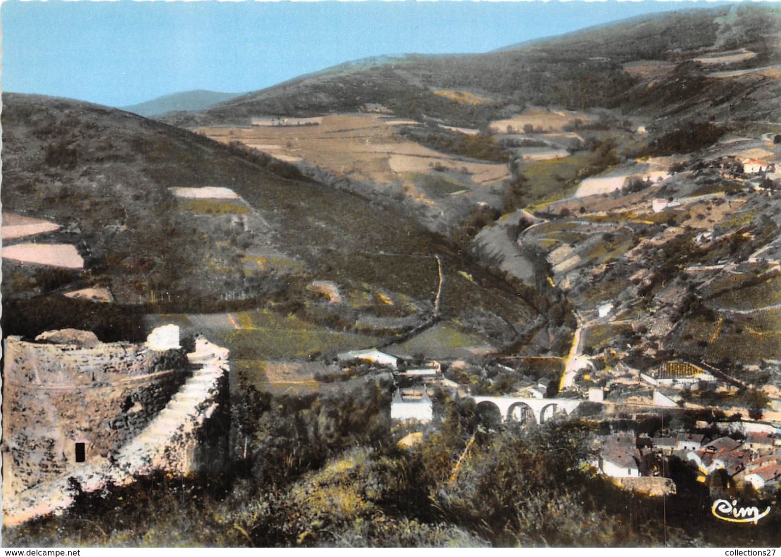 69-BEAUJEU-VUE SUR LA MONTAGNE DE GONTY ET VIADUC DU CFR - Beaujeu