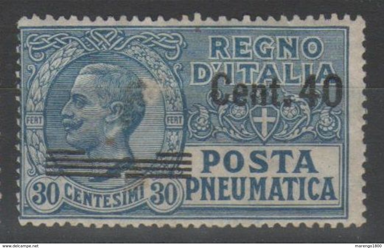 ITALIA 1925 - Pneumatica 40 Su 30 C. - Varietà Soprastampa Spostata *            (g6452) - Pneumatic Mail