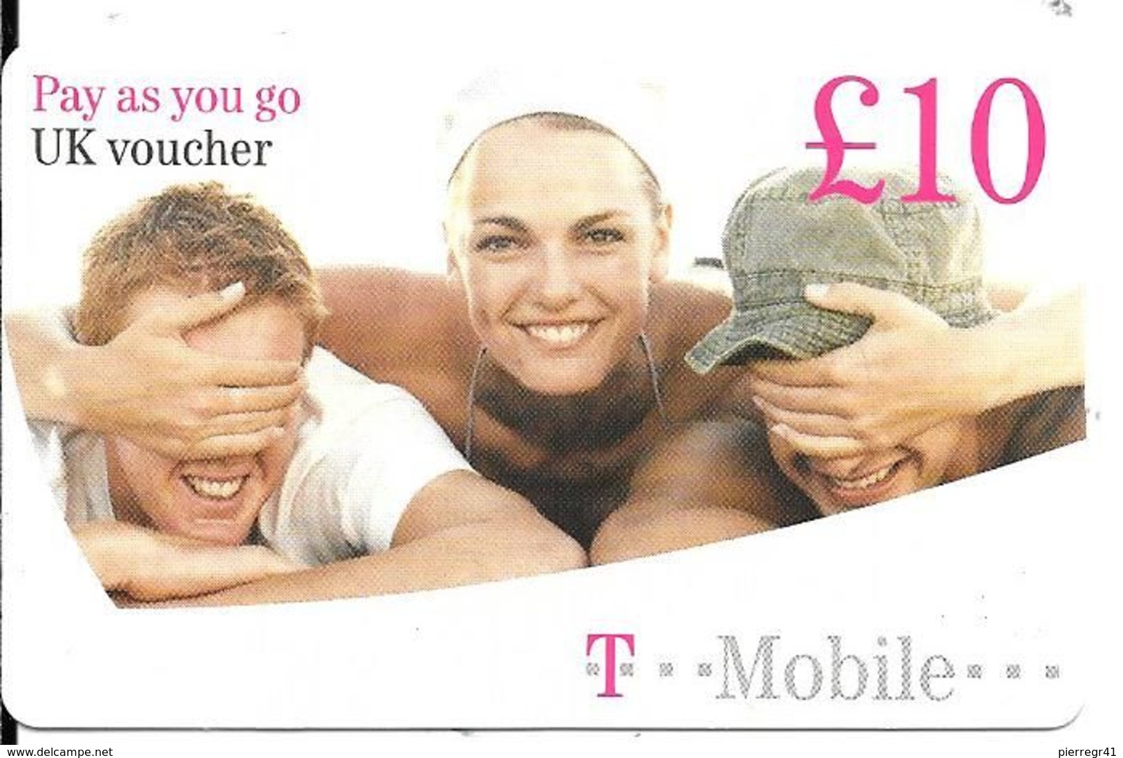 CARTE-PREPAYEE-GB-T-Mobile-10£-UK VOUCHER-Gratté-Plastic Epais-TBE-RARE - BT Global Cards (Prepagadas)