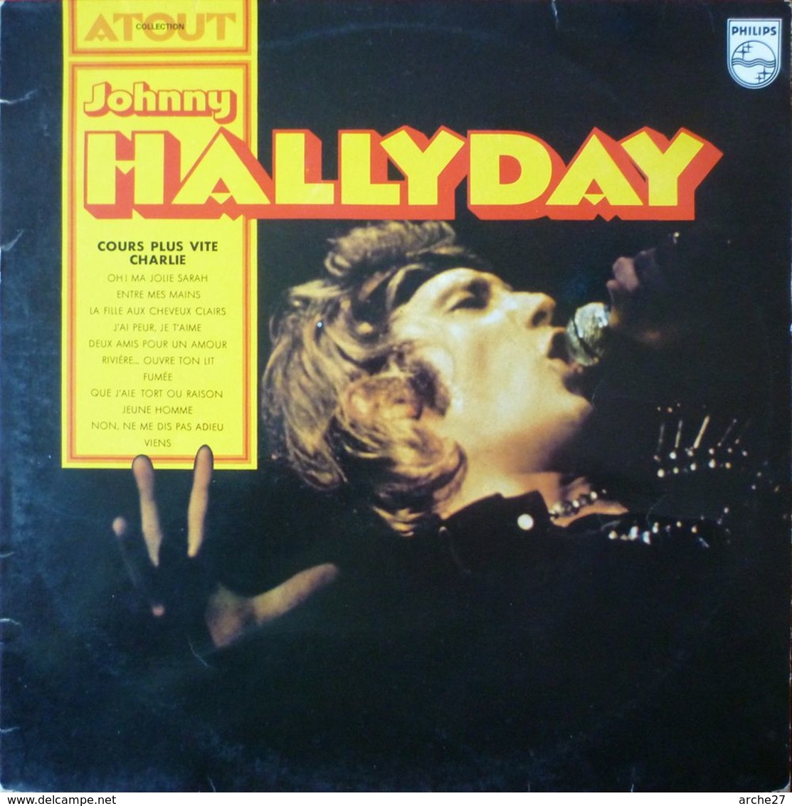 JOHNNY HALLYDAY - LP - 33T - Disque Vinyle - Collection ATOUT - 6444 545 - RARE !! - Rock