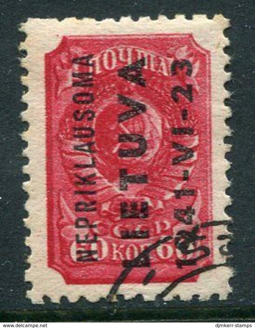 LITHUANIA 1941 Overprint On 60 K.,used.  Michel 8 - Ocupación 1938 – 45